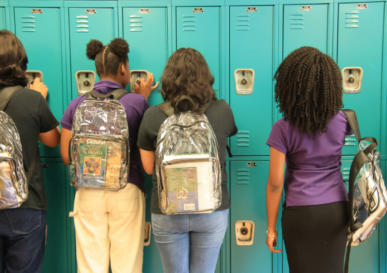  Students with clear backpacks
